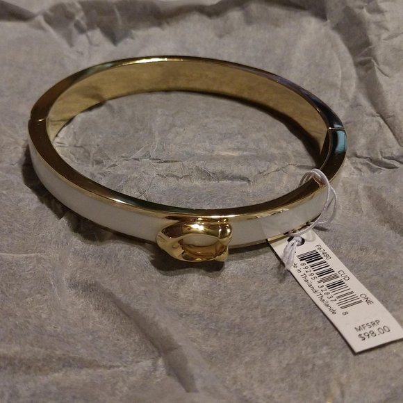 NWT Coach Signature Push Hinged Bangle - Picture 2 of 7